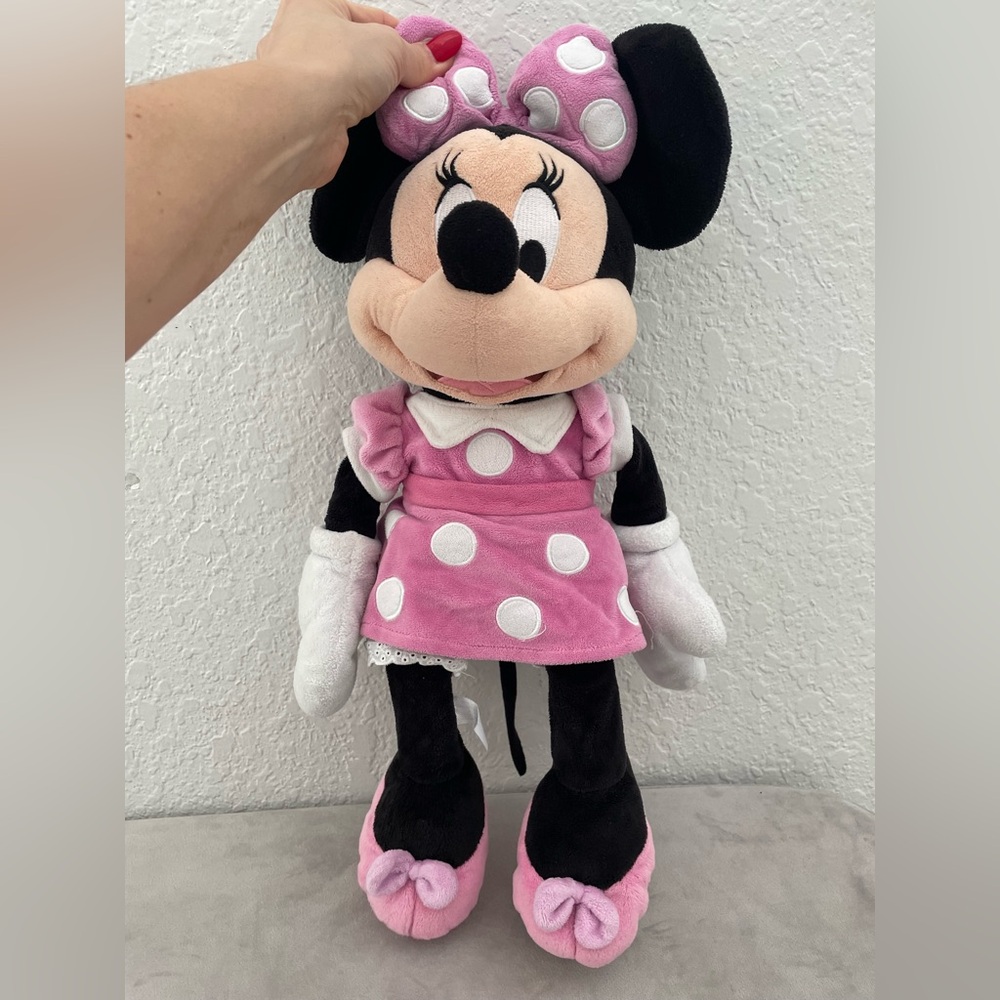 ORIGINAL Disney Minnie Mouse Plush Toy - Pink and Black 19 inch